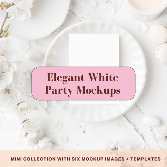 Elegant White Party - Invitation Design Mockup Collection