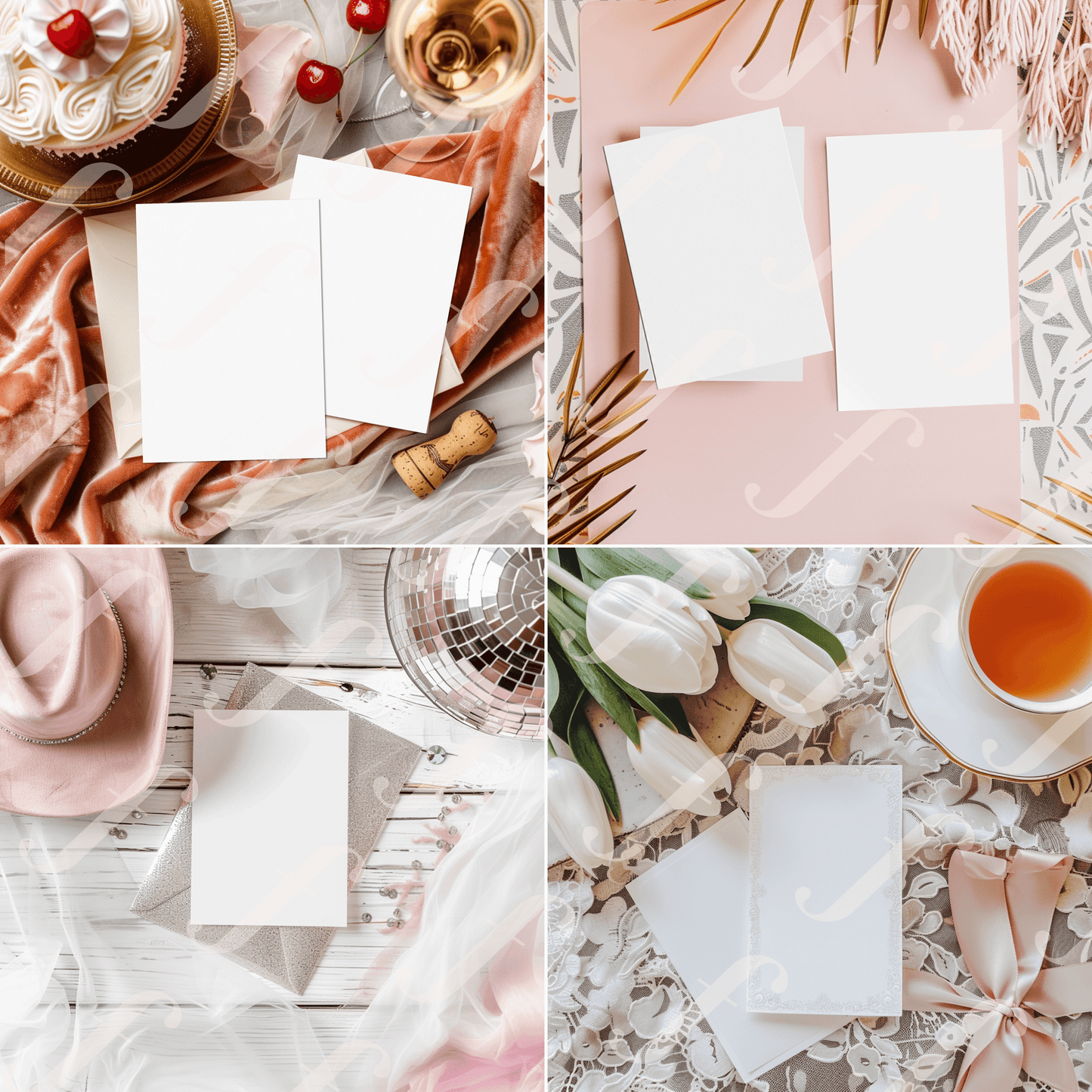 Blush & Pink Sampler Pack - Invitation Design Mockup Collection