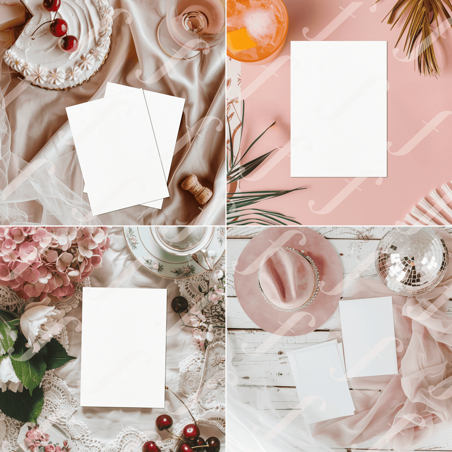 Blush & Pink Sampler Pack - Invitation Design Mockup Collection