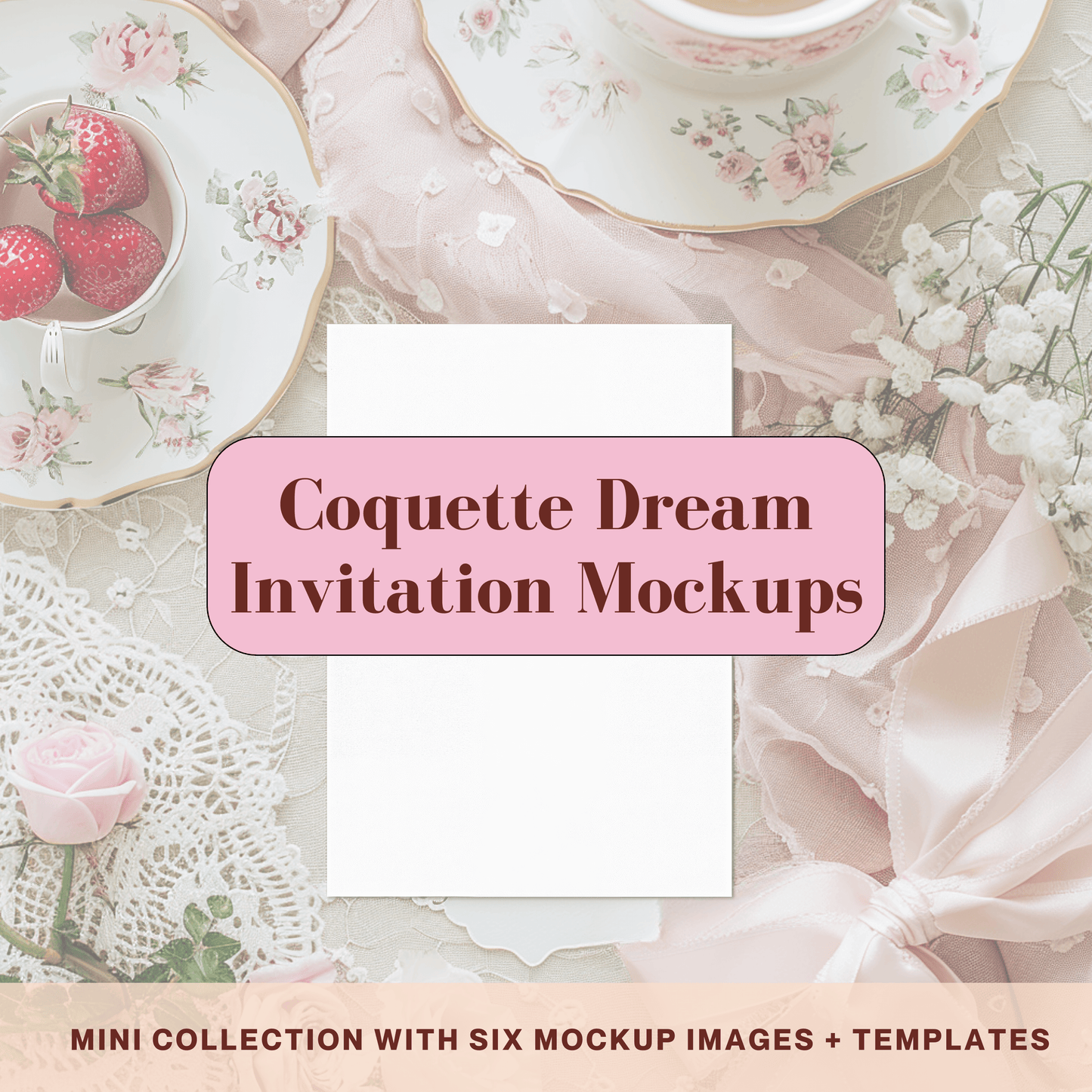 Coquette Dream - Invitation Design Mockup Collection