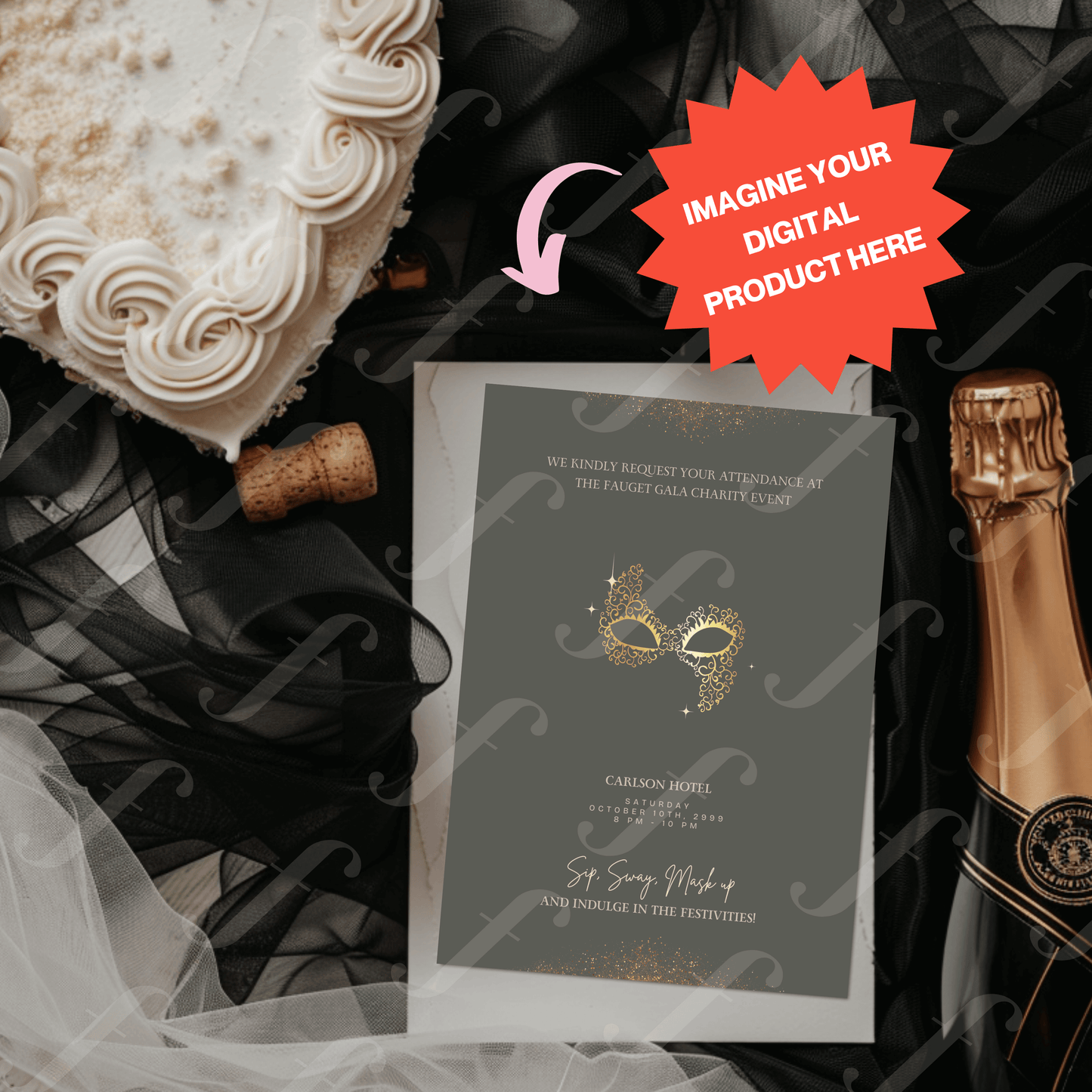 Dark Elegance - Invitation Design Mockup Collection