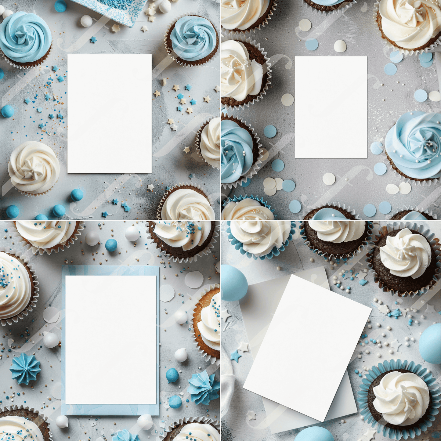 Pastel Blue Party - Invitation Design Mockup Collection