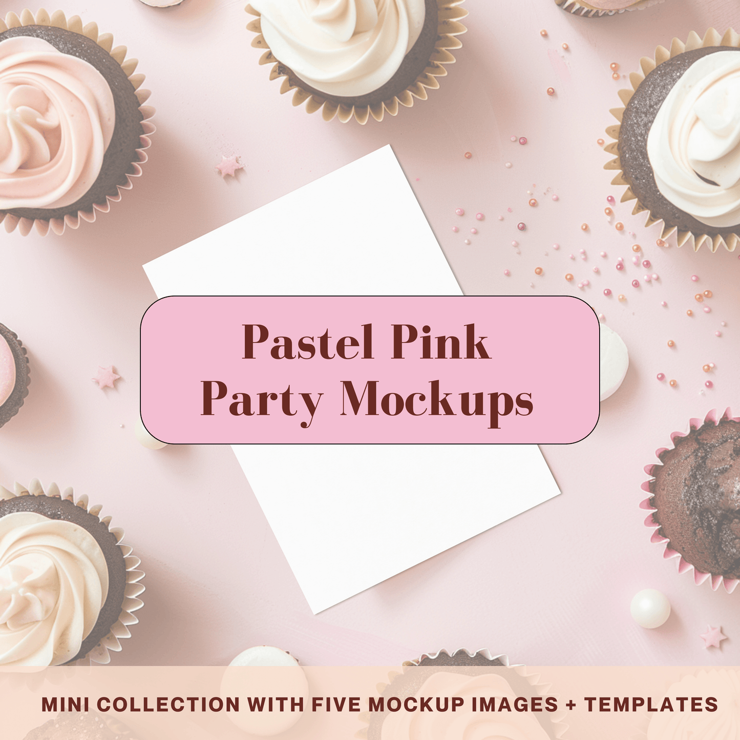 Pastel Pink Party - Invitation Design Mockup Collection