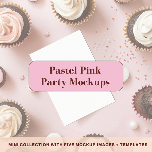 Pastel Pink Party - Invitation Design Mockup Collection