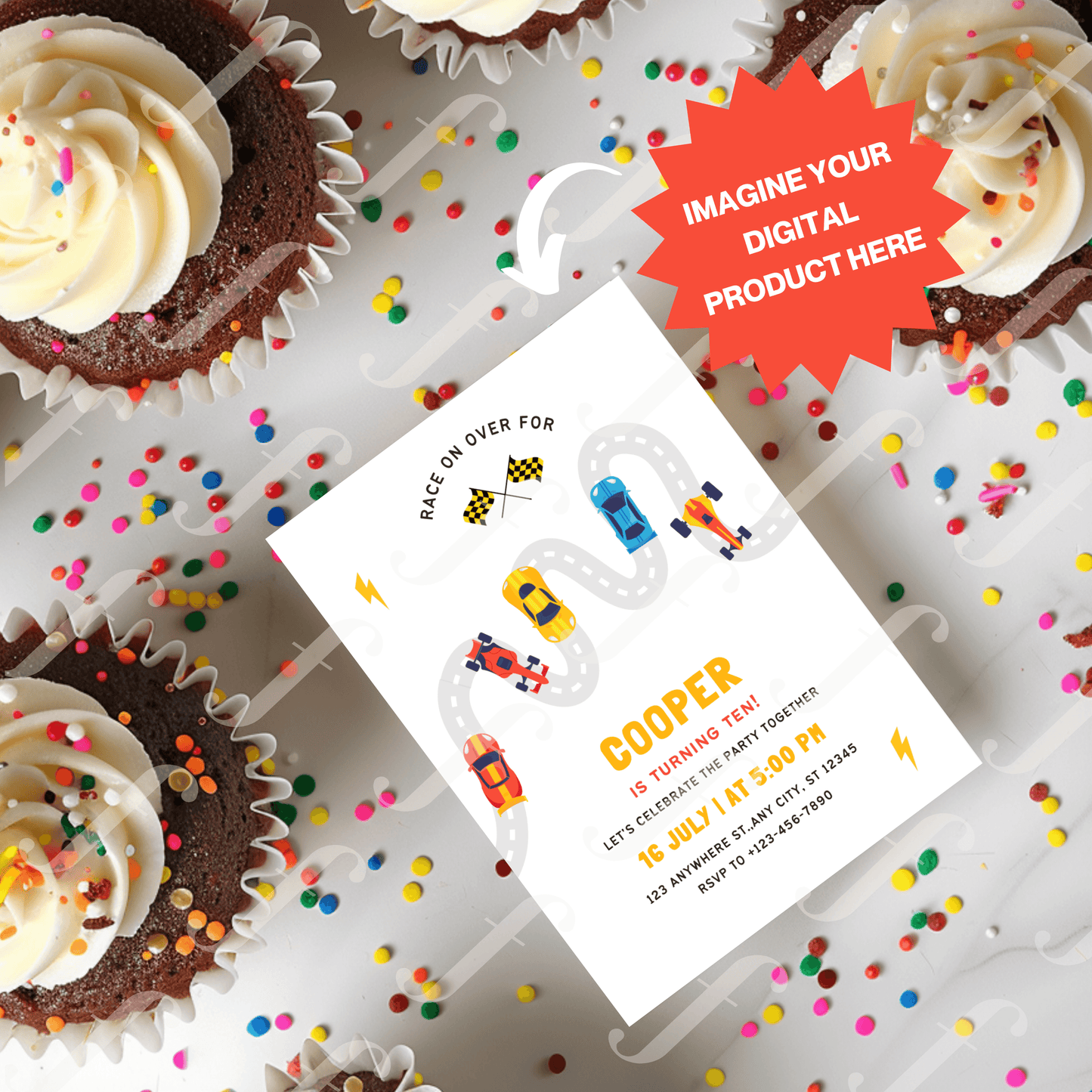 Rainbow Sprinkle Party - Invitation Design Mockup Collection