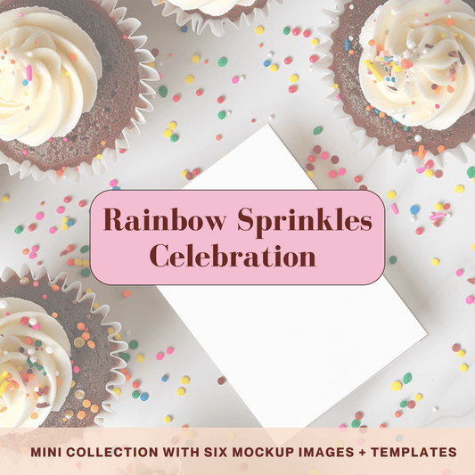 Rainbow Sprinkle Party - Invitation Design Mockup Collection